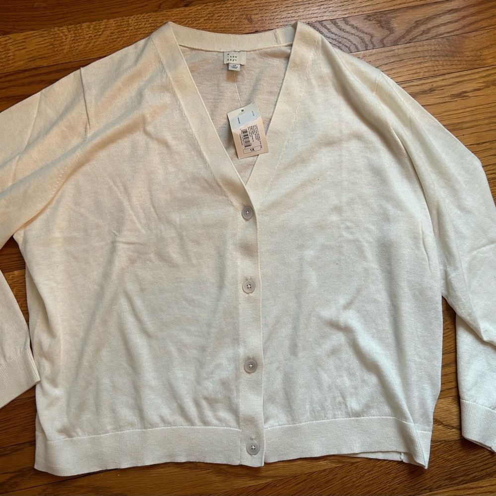 a new day Cream Button-Up Cardigan
